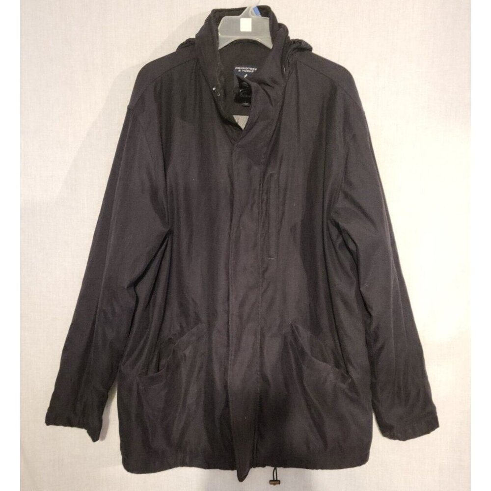 Roundtree & Yorke Jacket Coat Mens L Black Thermolite Winter Hooded Coat Simple